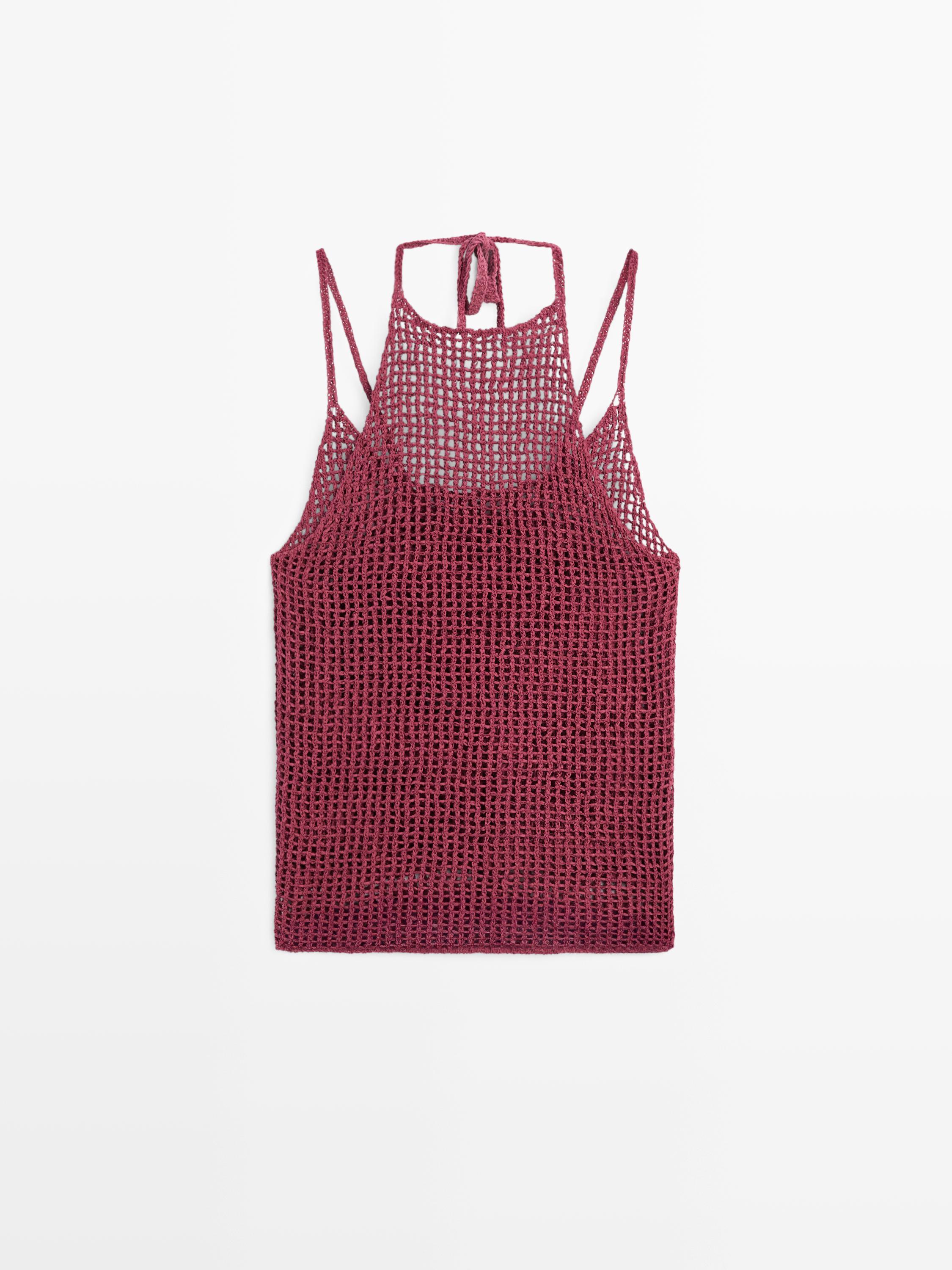 Top double en maille crochet